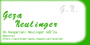 geza neulinger business card